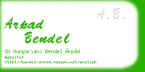 arpad bendel business card